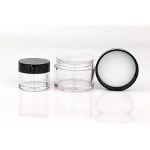skin care PETG plastic face cream jars cosmetic packaging with black screw lid 5g 10g 20g 30g 50g